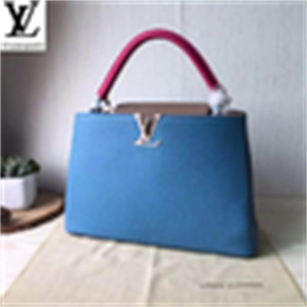 

messenger handles brand m48864 handbags designer bags portable luxury bag ntkl sky blue capucines bags snakeskin shoulder bb handbags to
