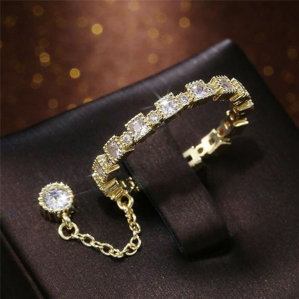 

cluster rings fashionable women's zircon ring index finger, Golden;silver