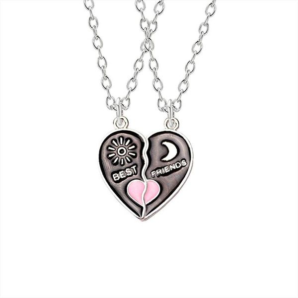 

pendant necklaces 2021 fashion friend necklace heart-shaped stitching letter ladies clavicle chain birthday gift retail and wholesale, Silver