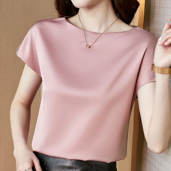 

women's blouses & shirts ljsxls basic short sleeve summer women casual office ladies 2021 plus size womens clothing camisas de mujer, White