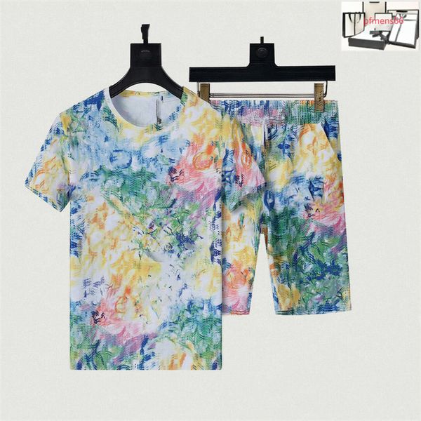 

famous men's jogging set designer fashion men tracksuits luxury clothes summer running wear t-shirt short-sleeved sports two-piece size, Gray