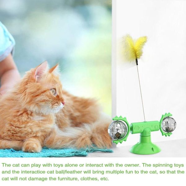 

cat toys funny tickle toy whirling windmill catnip with feather interactive puzzle