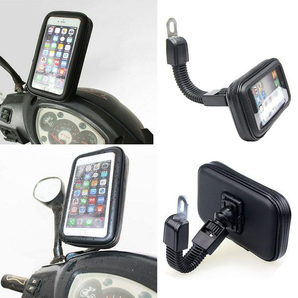 

motorcycle mirrors 8mm hole rearview mirror waterproof bag case mount holder for samsung drop