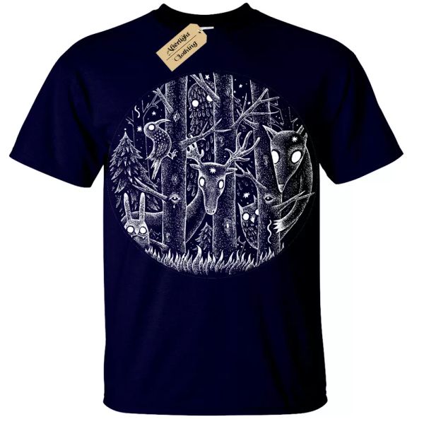 

dark forest shirt man gothic fantasy gothic woodland headband, White;black
