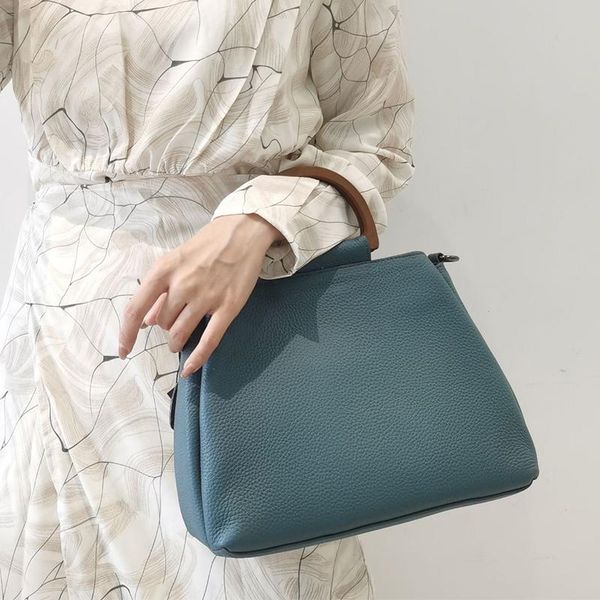 

evening bags large capacity women shoulder genuine leather handbag female messenger casual cowhide simple crossbody shopping totes