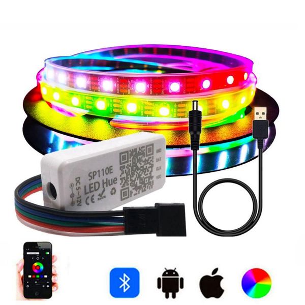

strips 5v ws2812b ambilight fantasy color light bar sp110e controller bluetooth