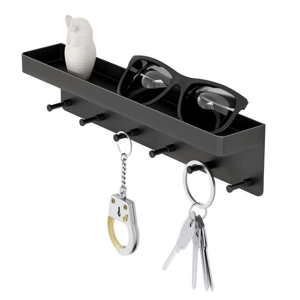 

hooks & rails key rack hangers 6 wall mount self-adhesive mounted shelf with for entryway kitchen office