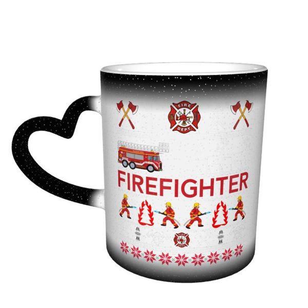 

mugs firefighter mug pottery latte the changes color creative novelty cups