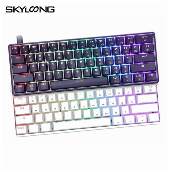 

keyboards gk61 sk61 61 keys mechanical keyboard usb wired led backlit axis gaming gateron optical switches for desktop