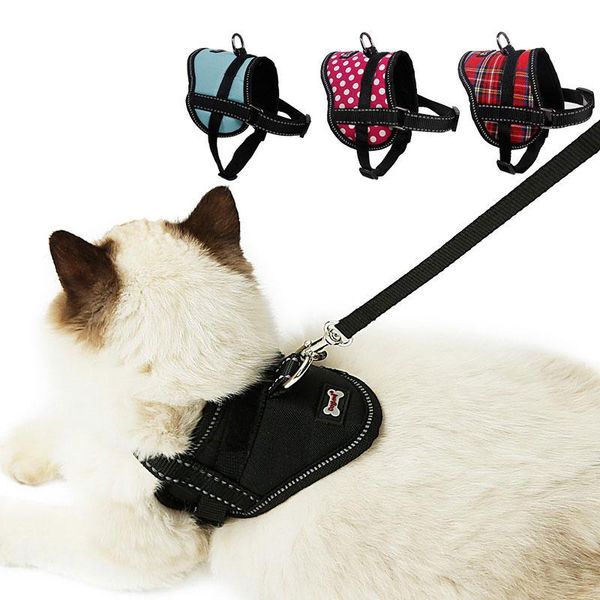 

dog collars & leashes reflective small cat pet harness and leash set puppy vest collar
