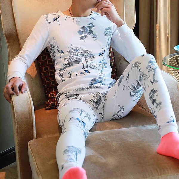 

cotton men's long underwear, thermal tights, winter., Black;white
