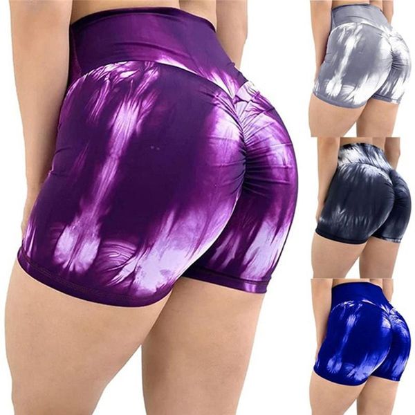 

women's shorts workout leggings 2021 fashion tie dye printed women summer breathable stretchy fitness woman bottoms, White;black