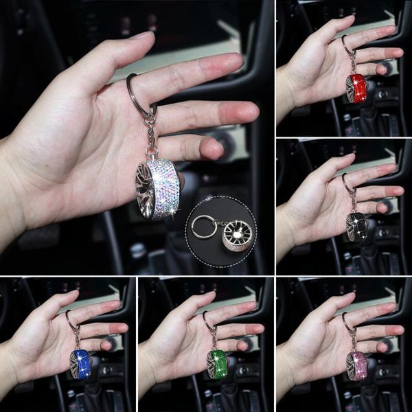 

keychains diamond car key holder self defense keychain women ring gadget bling accessories for girls woman, Silver