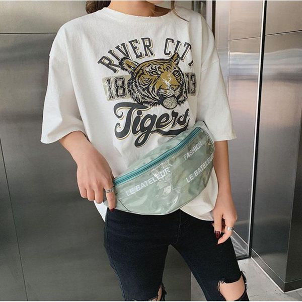 

women fanny pack 4 colors waterproof transparent waist packs bag 2 pocket belt for travel phone pouch bags