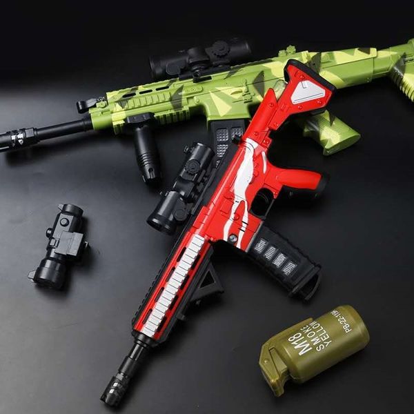 

taizhen toy gun eat chicken simulation electric sound light music deformation assault rifle stimulate battlefield big pineapple m249