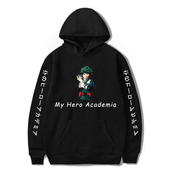 

men's hoodies & sweatshirts my hero academia fashion boy's casual cool comfortable japanese streetwear fashionmale cartoon loose h, Black