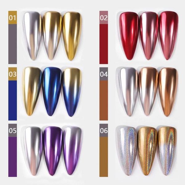 

fashion nail art solid two-color powder titanium powder1, Silver;gold