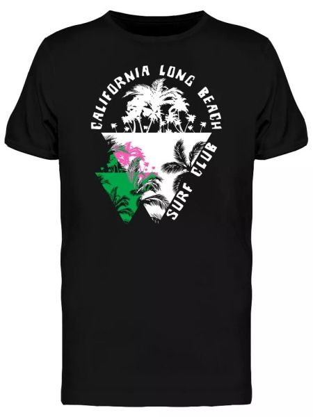 

California Long Beach Surf Tee Men's -Image by Shutterstock, White;black
