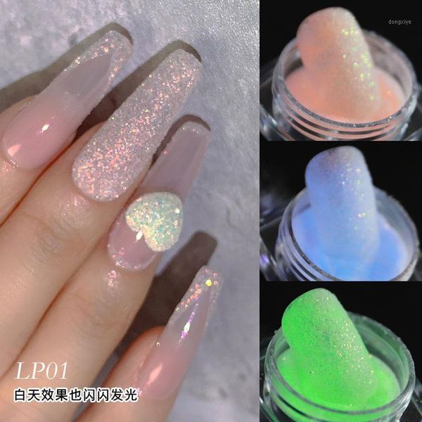 

boxes laser luminous effect nail glitter powder uv gel polish design nails art decoration chrome pigment dust sequin paillette1, Silver;gold