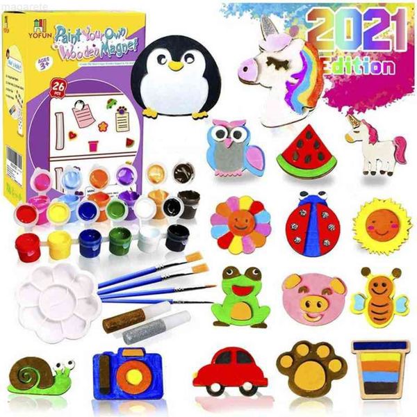 

yofun painting your own wooden magnet - 26 ual kit and art set, suitable for children, suppli, py suppli,9u2l