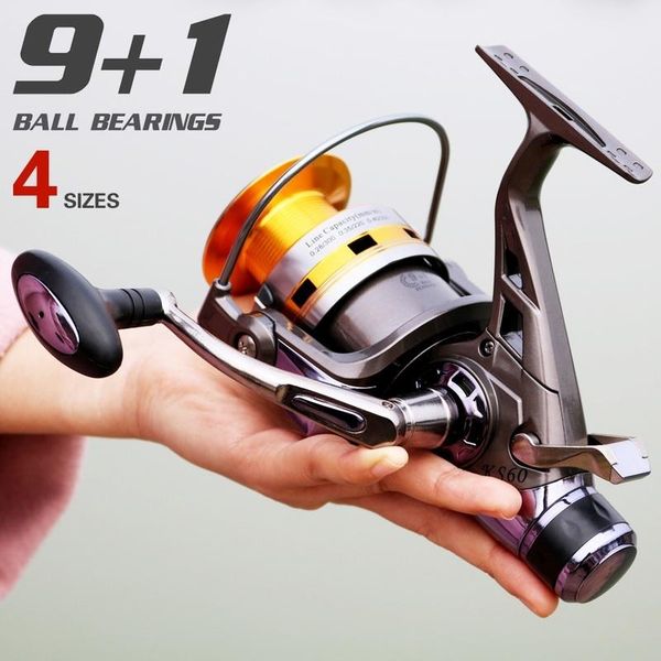 

sougayilang carp spinning fishing reels full metal body reel right / left inter-changeable handle baitcasting