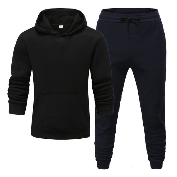 

tracksuits solid men's large hooded sweater pants two piece youth sports suit, Gray