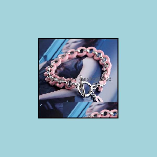 

jewelry charm breast cancer awareness wake bracelets love ribbon woven leather bracelet for women jewelry aessories drop delivery 2021 cjtdk, Golden;silver