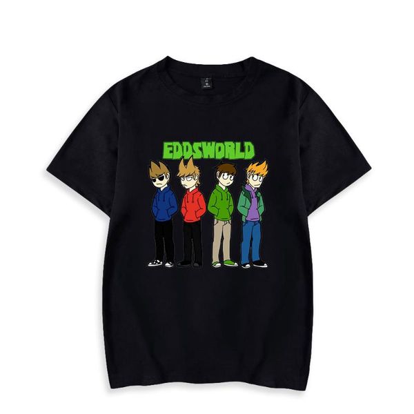 

men's t-shirts animation tv show eddsworld oversized t shirt women men streetwear hip hop short sleeve cotton funny tshirt hipster grap, White;black