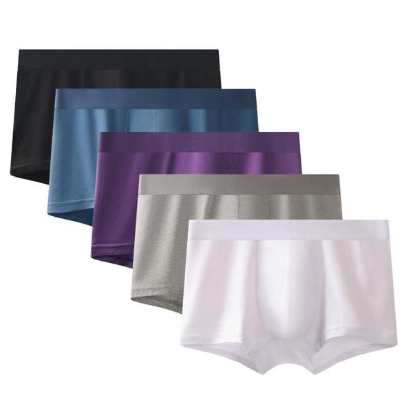 

underpants 2021 underwear men cotton boxer men's comfortable elastic waist panties solid color large size, Black;white