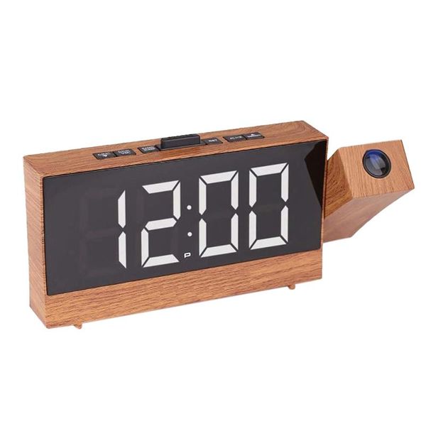 

other clocks & accessories projection radio alarm clock led digital desk table watch snooze function 180 degree adjustable with sleep timer