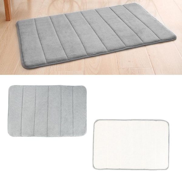 

40*60cm bathroom memory foam bath mat absorbent carpet floor soft rug mats non slip coral fleece carpets