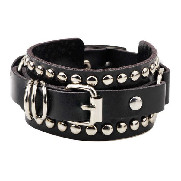 

trendy couple rivet bracelet 2021, Black