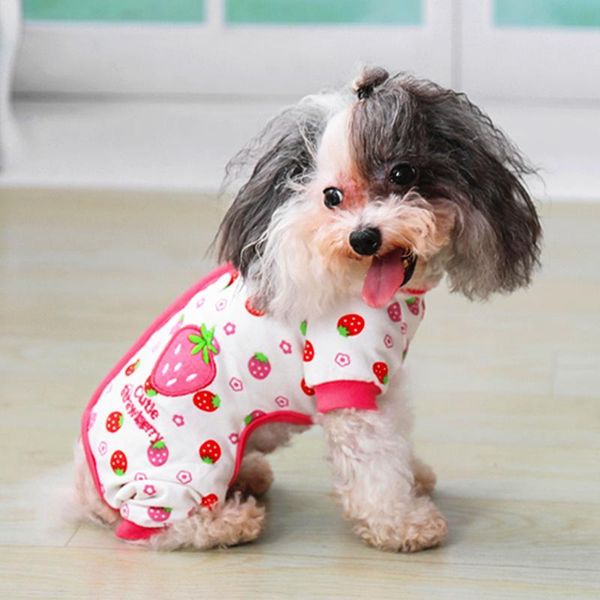 

dog apparel clothes cute small dogs pajamas for pet cat puppy jumpsuit chihuahua pomeranian print shirt