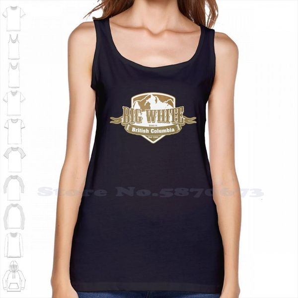 

big white british ski resort summer funny tank sleeveless vest for men women, White;black