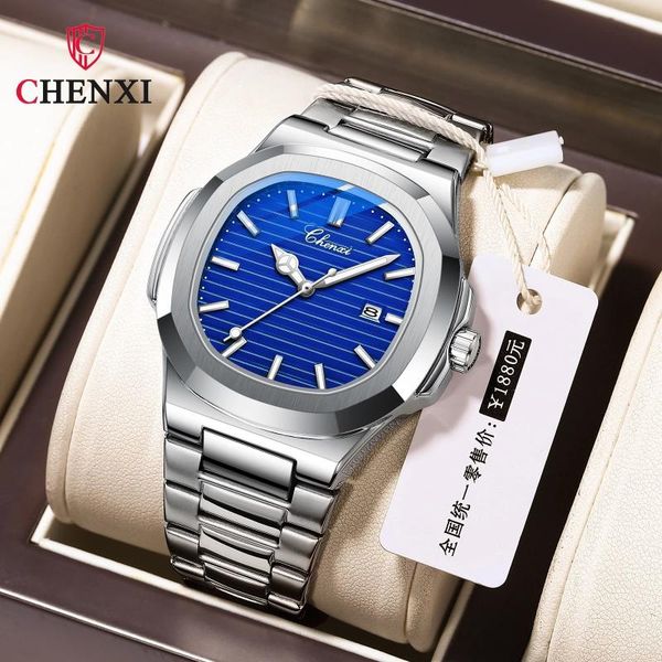

wristwatches 2021 men's watches business clock pagani quartz men watch stainless steel waterproof luminous wristwatch, Slivery;brown