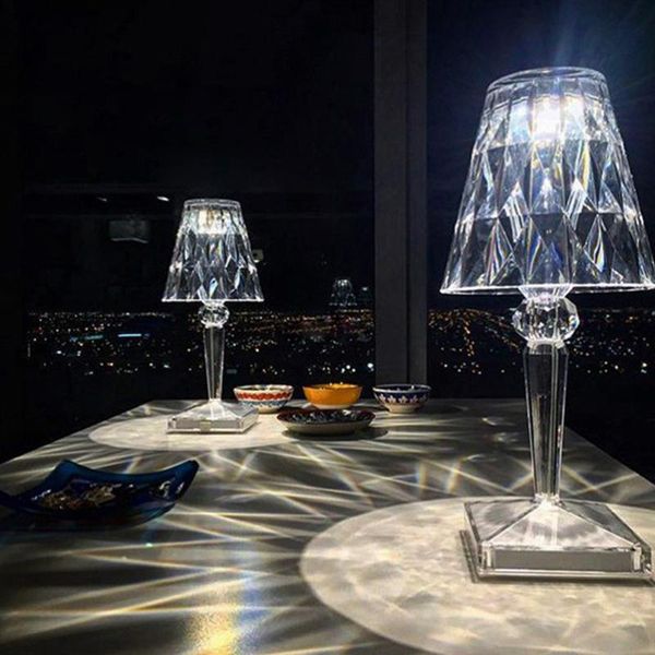 Lâmpadas de mesa Crystal Touch Secretária Lâmpada Bar Bar Iluminação Presente Atmosfera Decorativo Acrílico Decorativo