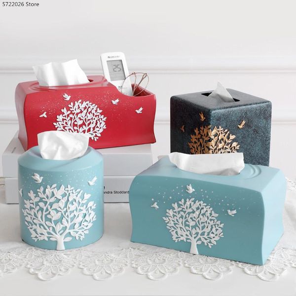 

tissue boxes & napkins european-style living room deskbox roll paper tube creative cute dining table napkin remote control storage
