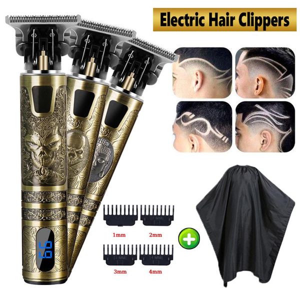 

hair clippers portable metal electric clipper professional t-type external cordless trimmer wireless usb charging cutting dropship