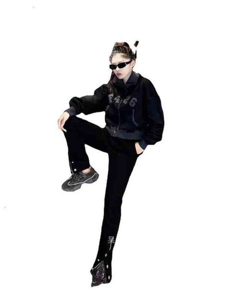 

2021ss autumn trend ins f426 short tweed paste cloth plush et, Black