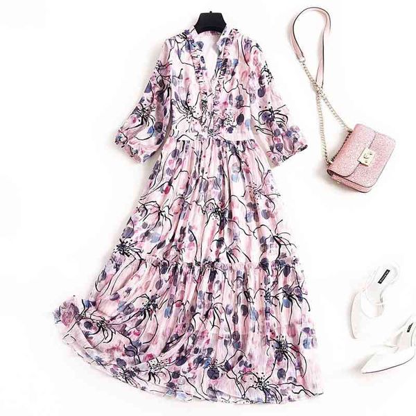 

fashion women floral print chiffon dress 210601, Black;gray