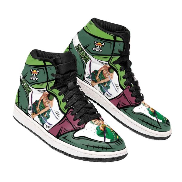 

diy anime fan shoes one piece zoro high-cut boots fashion design shoes casual sneakers made creative