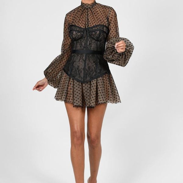 

casual dresses wholesale women's dress black mesh long sleeves mini boutique celebrity cocktail party, Black;gray