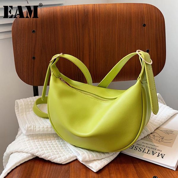 

shoulder bags [eam] women large capacity brief pu leather flap personality all-match crossbody bag fashion tide 2021 18a3253