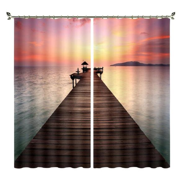 

curtain & drapes red and yellow sunset trestle diy picture factory customization living room bedroom thermal insulation blackout theme