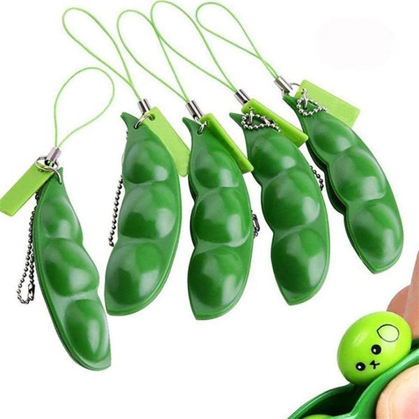 

new squeeze le decompression pea pod key chain creative vent small toy