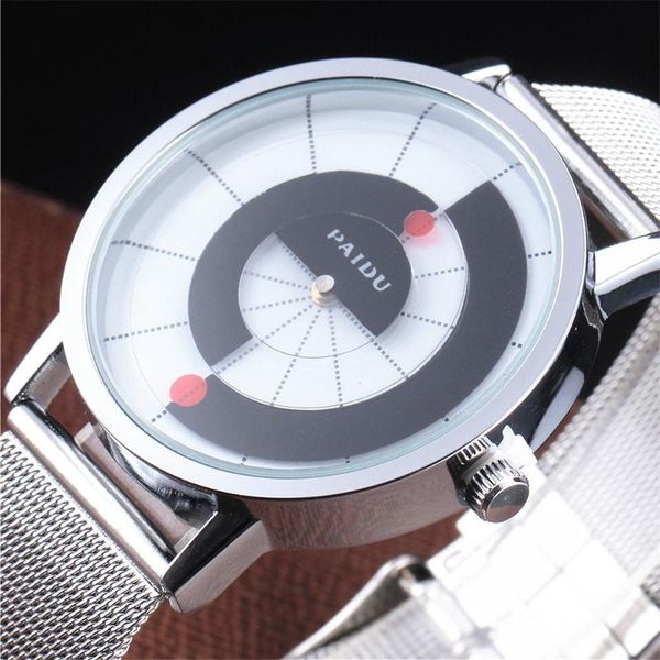 

fashion army style unique white rotate dial design luxury stainless steel clock women men quartz wrist watch wristwatches, Slivery;brown