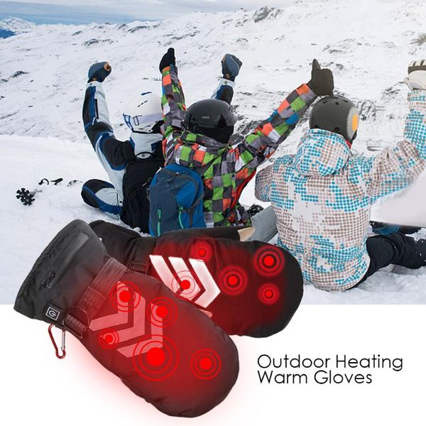 

ski gloves heating mittens rechargeable lithium battery 3 speed temperature adjustment reflective outdoor warm