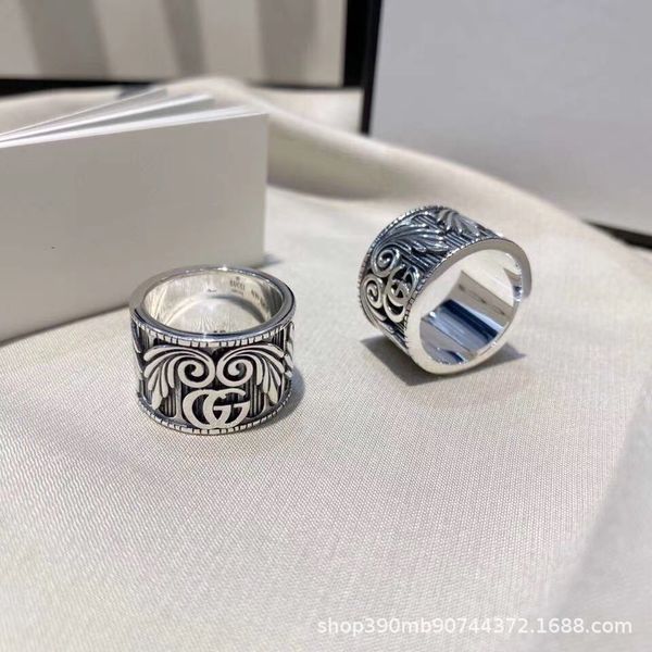 

design jewelry angel wing three-dimensional feather thai silver couple ring pattern