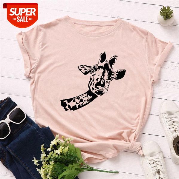 

spot european and american women's loose deer head round neck short-sleeved cotton t-shirt #ct7r, White