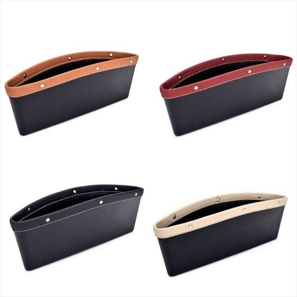 

car seat pockets filler pu cosmetic bag leather organizer storage side console slit pocket